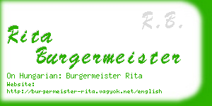 rita burgermeister business card